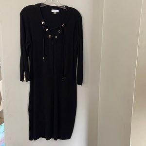 Calvin Klein women’s black body con sweater dress
